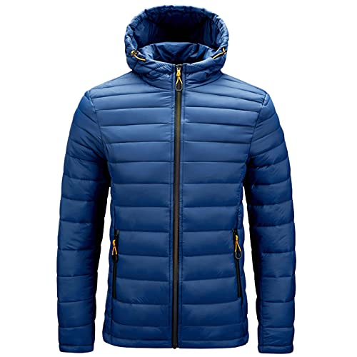 Genérico Abrigo Hombre Invierno Plumas, Chaqueta Deportiva Hombre con Cremallera Completa Chaquetas De Plumón Informales Acolchadas Resistentes Al Agua Abrigos Térmicos De Invierno Otoño E Invierno