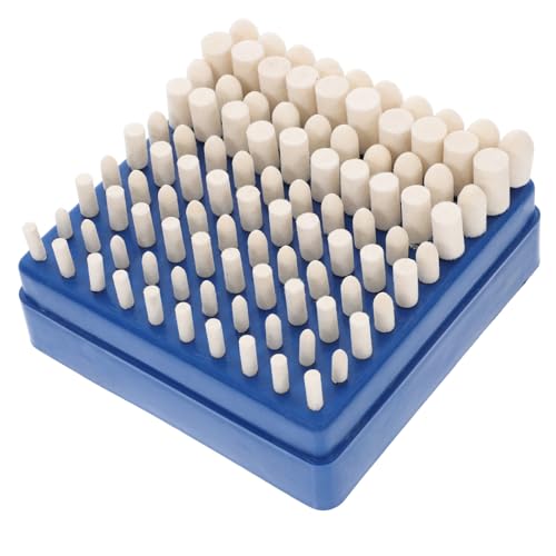 Cabilock 100pcs Wool Polishing Heads Buffing Wheels with Handle Polishing Bits Set for Jewelry and Watch Industrial Wool Grinding Tools Kit