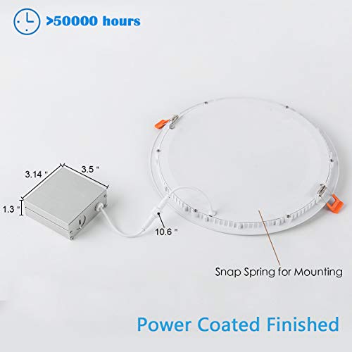 Jarlstar 4-Pack 11 Inch Ultra-Thin Led Recessed Ceiling Light With Junction Box, 6000K Daylight, 24W 110V Eqv Recessed Lighting, Slim Led Can-Killer Downlight,2150Lm High Brightness,Cri80+ #TOP2