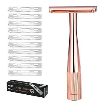 Stainless Steel Safety Razor for Man and Woman Mens Face Razor Manual Safety Blade Razor with Built In Blade Storage Durable Blade Shavers for Men