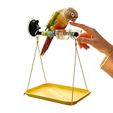 Bird Window Perch - Suction Cup Interactive Toy, 20×15cm Bird Shower Perch for Enrichment, Elevated Viewing Stand with Vacuum-Grip Design, Avian Habitat Tool for Grooming and Observation