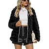 Giolshon Women Faux Fur Fleece Shearling Coat Fall and Winter Fashion Fluffy Fuzzy Shaggy Jacket Hooded