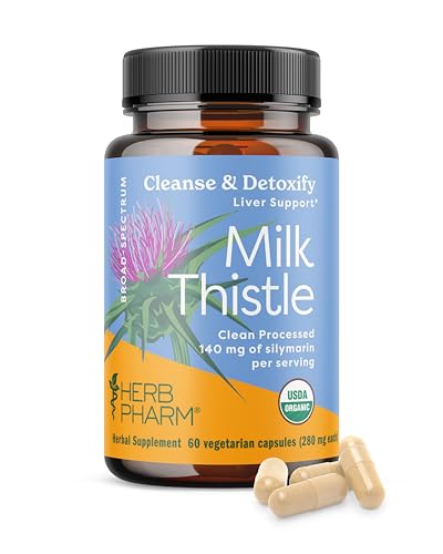 Herb Pharm Milk Thistle - 280 mg - 60 Vegetarian Capsules