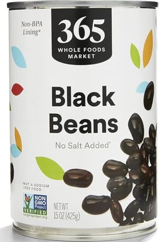 Image of 365 by Whole Foods Market, Unsalted Black Beans, 15 Ounce