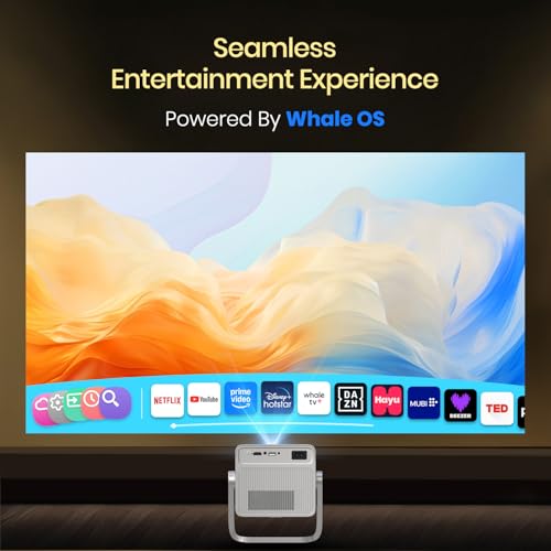 Image of Portronics Beem 570 Smart Projector | Netflix Certified | 1080p Full HD Native | 10000 Lumens | Android 13 | Upto 120 inch Screen | Auto Keystone, Obstacle Avoidance | Built-in Apps | 5W Speaker (Silver)