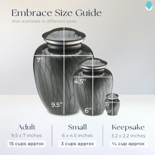 Image of Geturns Embrace Adult Custom Butterfly Cremation Urns for Human Ashes I Pearl Silver Large Funeral Urn for Female and Male I 200 lbs (Pearl Silver)