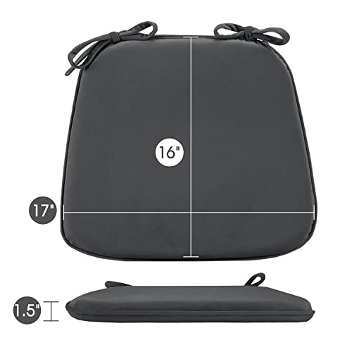 Basic Beyond Kitchen Chair Cushions Set Of 4, U Shaped Memory Foam Chair Cushion With Ties, 17 X 15 Inches Soft Plush Velvet Chair Pads For Dining Chairs(Dark Grey) #TOP2
