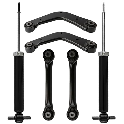 Image of Detroit Axle - FWD Rear Control Arms Kit for Ford 13-19 Fusion, 2 Shock Absorbers 4 Upper & Lower Control Arms 2013 2014 2015 2016 2017 2018 2019 Replacement - 6pc Set