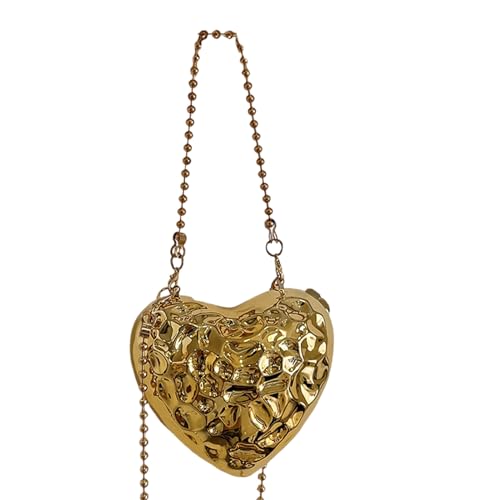 Sac en acrylique de luxe doré, minaudière rigide et chaîne chic