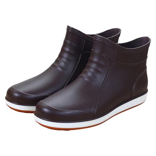 Botas de goma para hombre, botas de lluvia antideslizantes e impermeables, zapatos de goma de caña corta, transpirables, cómodos, zapatos de trabajo al aire libre, resistentes al desgaste, botas de