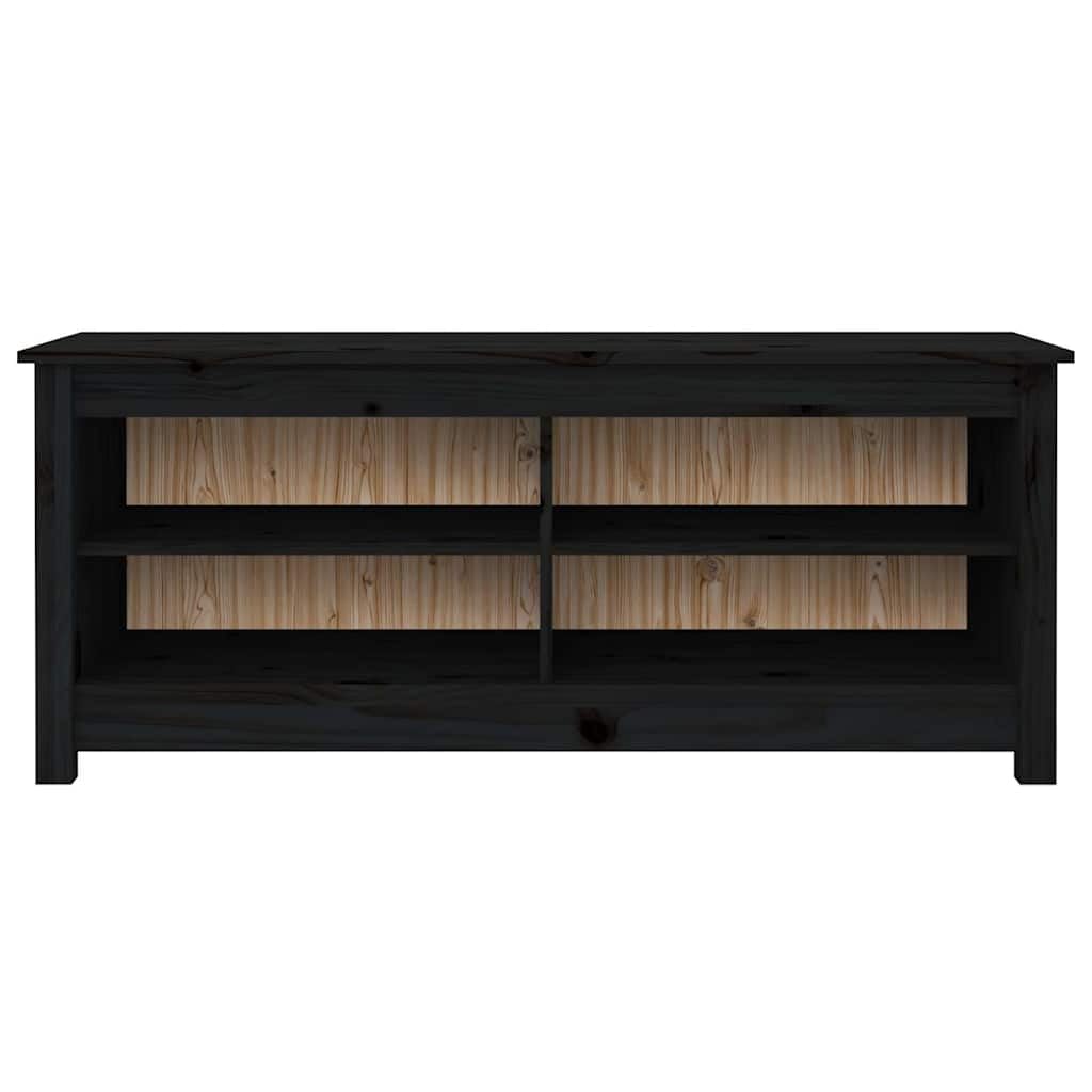 Zapatero de Madera Maciza de Pino Negro 110x38x45,5 cm