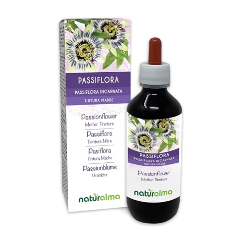 Pasiflora (Passiflora incarnata) hierba con flores Tintura Madre sin alcohol Naturalma - Extracto líquido gotas 200 ml - Complemento alimenticio - Vegano