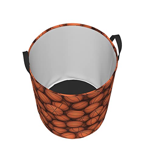 Basketball Orange Laundry Basket, Waterproof Circular Laundry Basket With Handle, Suitable For Laundry Rooms And Bedrooms #TOP2