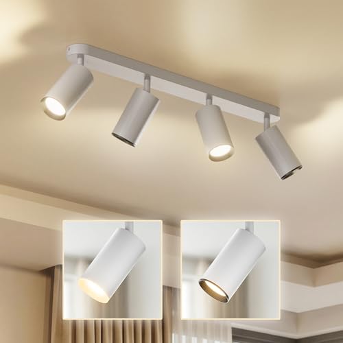 Scandinavian home Deckenstrahler 4-flammig - GU10 Deckenlampe Küche 360° Schwenkbar, Blendfrei, Flaâ€¦ – Miniatur