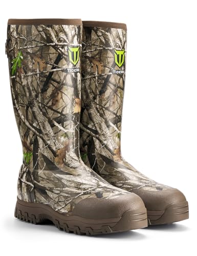 TIDEWE Men's Hunting Boots, Odor-Control Lining, 600g Warmth, Waterproof Insulated Rubber Boots with...