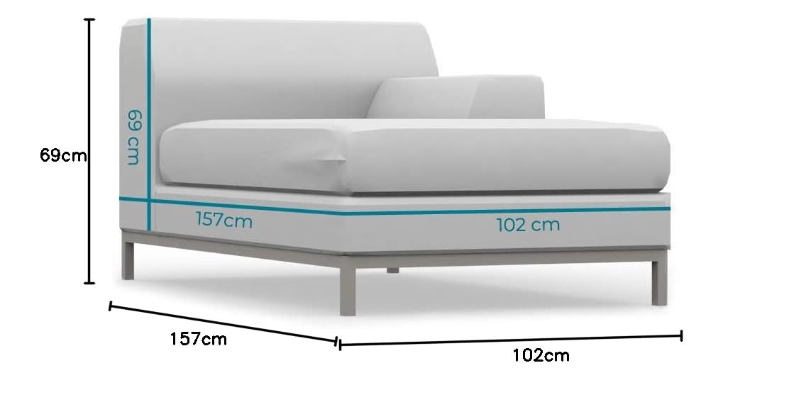 COMFORTLY Funda de repuesto para tumbona de descanso hecha a mano compatible con KRAMFORS Chaise Longue reposabrazos derecho (mezclas de cachemira, beige)