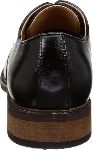 Men's Loafers Slip-On Oxford Lace Up Shoes, Oiled Black, 28.0 cm 3E3