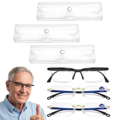 LQDXZQ 3pcs Vi Shift Adjustable glasses For Women, Intelligent Auto Focus glasses, Adjustable Glass-es Dial Vision, Computer Use and Reading Protection, PC Material Eyewear for Daily Activities