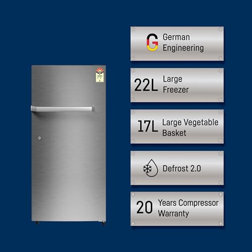 Image of Liebherr 191L Silver Steel 5 Star Direct Cool Single Door Fridge|Bar Handle