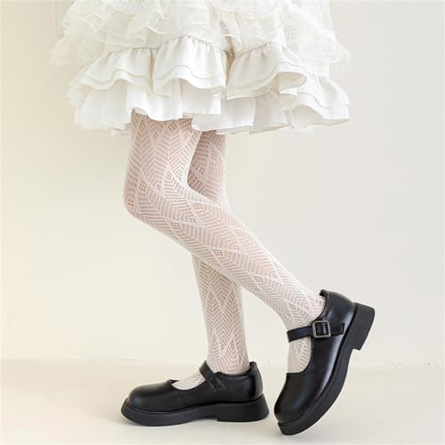 Girls Leggings with Unique Pattern, Comfortable Children's Long Stockings Hollowed Out Pantyhose for Kids 0-13T4
