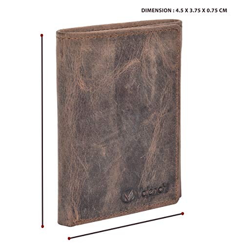 RFID Leather Trifold Wallet with 9 card slots,2 Note pocket coin pocket & ID window4