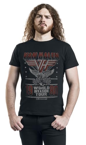Van Halen World Invasion Tour 1980 Uomo T-Shirt Nero M 100% Cotone Regular - 2