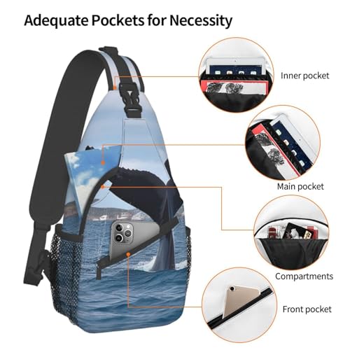 Sling Bag para Hombre y Mujer Cola de Ballena Casual miniatura 4