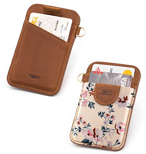 POCKT Slim Card Holder Wallet + Wrist Lanyard for Keys Bundle for Women | Bloom2