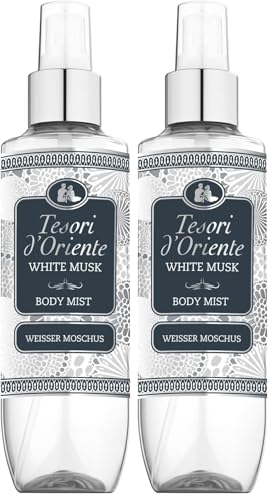 Tesori d'Oriente | Body Mist „Weißer Moschus“ | Aromatisches Body Spray mit einzigartigem, moschusartigem, reinem Duft | leichter Duft für den ganzen Tag | Wellness-Rituale für Körper & Sinne | 200ml