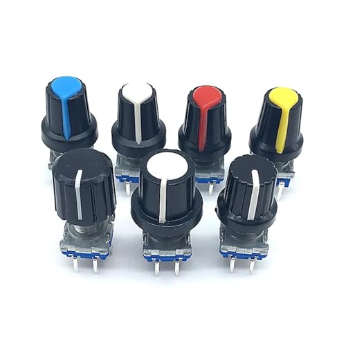 Codeur rotatif audio numérique 5 broches avec interrupteur et bouton marron (Lot de 5) - 2