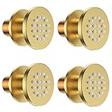 Shower Body Spray Jets, Bostingner Brass Round Shower Body Sprayer Spa Massage Showerhead Wall Mount Nozzles NPT 1/2”-4PCS （Brushed Gold)