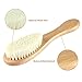 Baby Hair Brush and Comb Set (4-Piece) for Newborn - Wooden Baby Hairbrush Set，A Beechwood Brush, Baby Airbag Brush, Beech Handle Brush, and Prevent Cradle Cap Silicone Brush - Ideal Registry Gift