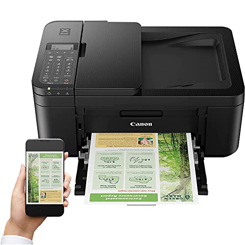 canon pixma tr4720 all-in-one wireless printer with auto document feeder mobile printing copy fax and scanner black 5074c002 bundle with dge usb connection cable  small business software kit