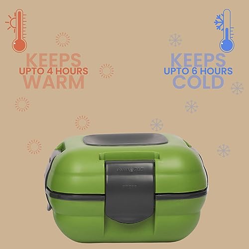 Pinnacle Insulated Leak Proof Lunch Box for Kids/Adults - Stainless Steel Thermal Container Set (Green, 16-32 oz)