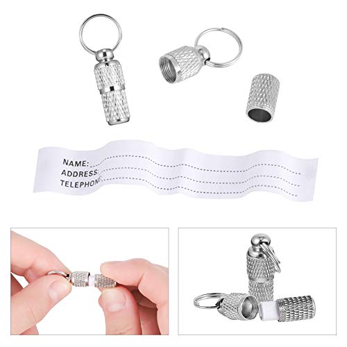 tiopeia 6 Stück Adressanhänger für Hunde Katzen, ID Tag Hundemarke Tiermarke mit Schlüsselringe und Wasserdicht Pillendose für Katzenhalsband Hundehalsband