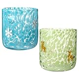 Christmas Icon Glasses and Icon Glass 2 Pcs Set, 14 Ounce Hand Blown Double Old Fashioned Juice Rocks Glasses for Cocktail, Christmas Drinking Glasses as Holiday Home Decor Gifts (Reindeer Snowflakes)