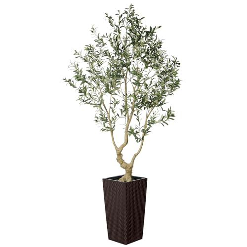 LYERSE Faux Olive Tree 7ft - Olive Trees Artificial Indoor