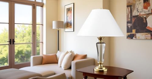 Aspen Creative 32206A Hardback Empire Spider Lamp Shade in White, 6" Top x 19" Bottom x 12" Slant Height by Aspen Creative - Image 6