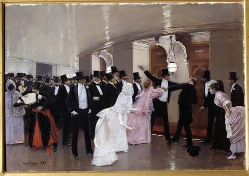 Affiche Jean Béraud Combat de deux hommes élégants poster opéra 60x90cm
