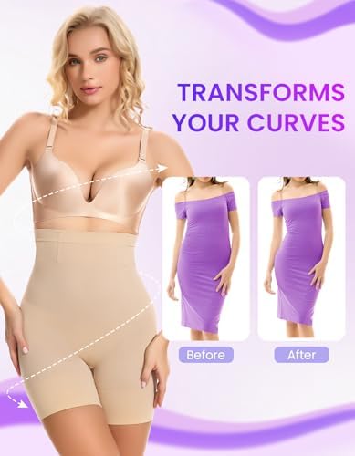 SIMIYA Shapewear Tummy Control Shorts for Women High Waisted Under Dresses - 3