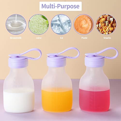 Silicone Breast Milk Storage Bags, Yegyalm Milk Freezer Bags for Breastfeeding,Baby Food Pouch Container, Reusable and Leakproof (8oz/240ml,3 Packs) - Thumbnail 5