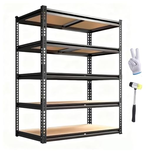 ZEUKMXOO Garage Storage Shelves 72'',Ajustable Garage Shelving Units, Storage Shelves Heavy Duty, Metal Shelving for Basement, Warehouse, Workshop, Pantry, Closet, 2400 LBS, 16" D x 35.5" W x 72" H
