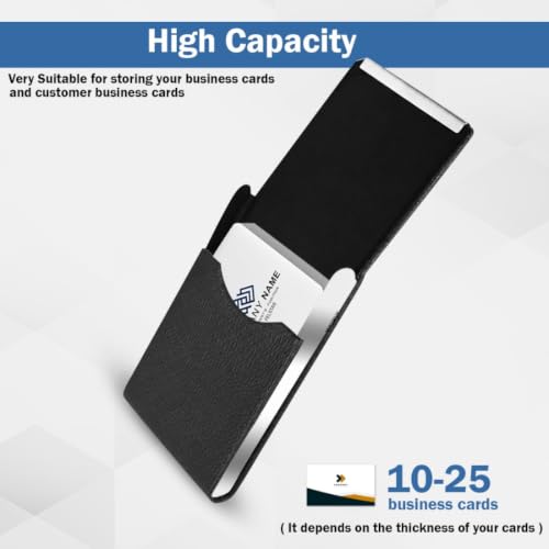 Image of Mini2buy Customized Name Engraved Card Holder for Credit, Debit, ATM, and Business Visiting Cards from Premium Stainless Steel Size Ideal for Personal use or Corporate Gifting (S P Black)