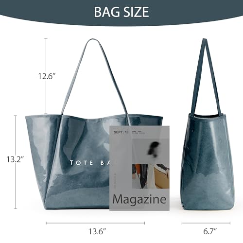 Image of KALIDI PVC Tote Women Weekender Bag Large Shopper Handbag Oversize Shoulder Travel Purse