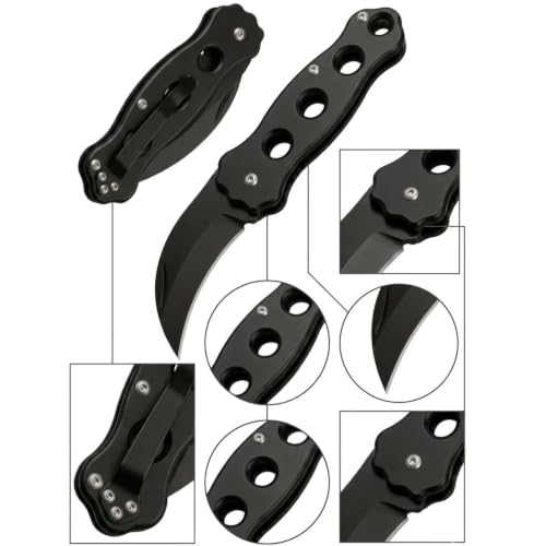 Image of Portable Folding Pocket Tool with Carabiner Clip, Compact Outdoor Utility Cutter for Camping, Hiking & Everyday Use