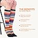 HiColorful Striped Knee High Toe Socks, Cotton Support, Casual & Sports-3pairs-L