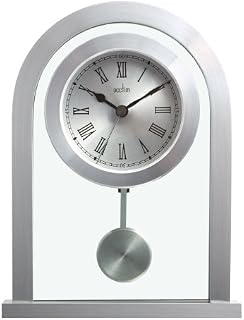 Acctim36757 Bathgate Glass Pendulum Mantel Clock, Silver