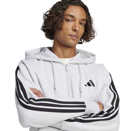 Image of adidas Mens Essentials 3-Stripes Fleece Hoodie Casual Outerwear Casual - Green