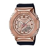 Ladies' Casio G-Shock Rose Gold-Tone Metal Covered Octagonal Black Resin Band Watch GMS2100PG-1A4