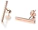Minimalist 925 Sterling Silver Stud Earrings Modern Bar Design